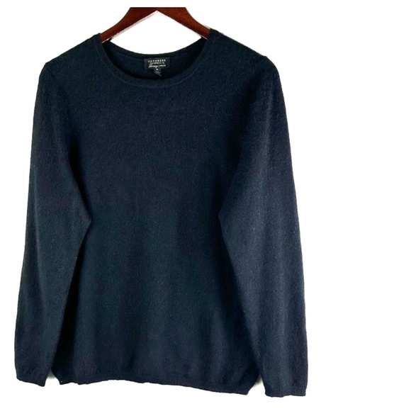 Charter Club Cashmere Sweater 1X 16 18 Black Crewneck Pullover Quiet Luxury - Picture 2 of 3